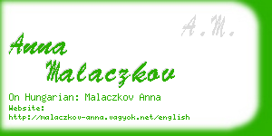 anna malaczkov business card